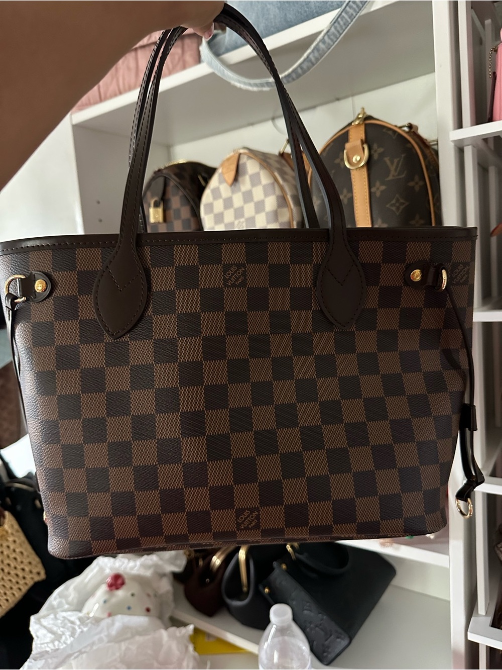 Brown checkered Tote